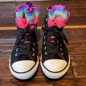 Girls Converse Rainbow Tulle High Top